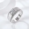 Anel de moissanite masculino cor D S925 prata esterlina noivado anéis de casamento 1993
