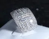 luxueux bling blings CZ Diamond propose des fiançailles avec des pierres latérales bague pierres précieuses hip hop bagues pour hommes Party Women Weddin5782946