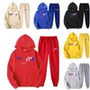 Herrhuvtrakten Trapstar Märke tryckt sportkläder Män 16 färger varma två stycken Set Loose Hoodie Sweatshirt Pants Jogging S-XXXL