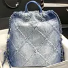 22p moda denim topo designer sacola corrente homens mochila portátil bolsa designer mochilas na moda feminina sacos de luxo quente