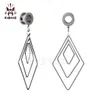 Kubooz piercing stainless steel rhombus dangle ear plugs and tunnels body jewelry ear gauges pair selling expander3119336
