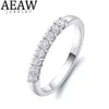 AEAW 14K Vitt guld 0 25CTW 2mm DF Round Cut Engagementwedding Topaz Moissanite Lab Grown Diamond Band Ring for Women237V