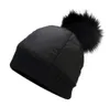 BeanieSkull Caps Winter Cap Women Windproof Down Skullies Beanies For Ladies Faux Fur Pom Poms Hats Fleece Inside Black Beanie Gi87477722