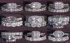 Luxury Real 925 Sterling Silver Oval Princess Cut Wedding Ring Set For Women Engagement Band Eternity Jewelry Zirconia R4975 P08186696002