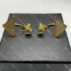 Inverterade triangelörhängen med Box Geometric Crystal Stud for Women Triangle Badge örhängen Designer smycken