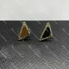 Inverterade triangelörhängen med Box Geometric Crystal Stud for Women Triangle Badge örhängen Designer smycken