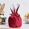 Autres fournitures de fête festives 9 couleurs Veet Sac de lapin de Pâques Vente Monogramme Cadeau Sublimation vierge pour enfants Fy2673 SS0111 Drop Deli Otai2