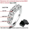 Smyoue 18k Plated 3.6CT All Rings for Women 5 Stones Sparkling Diamond Wedding Band S925 Sterling Silver Jewelry GRA 231225