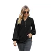 Women's Hoodies Ladies V Neck Button Long Sleeve Solid Color Hooded Sweater Fashion Loose Sweatshirts Women Vintage