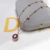 Zhboruin Babysbreath Big Round Pearl Pendant 100% verkligt naturligt sötvatten Pärlhalsband 18K Guldpläteringssmycken Kvinna 231225