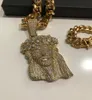 Big Size Jesus Necklace Pendant With 4mm Tennis Chain Rope Chain Gold Color Iced Out Cubic Zircon Men039s Hip Hop Jewelry Gift5965783