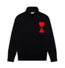 Amis Paris Designer Mens SWEAT AMIS de Coeur Aron Love A Heart Wzór Jacquard Cardigan for Men and Women Sportswear Sweter 642