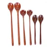 Coffee Scoops 18 Pieces Wooden Spoons Kitchen Serving Long Handle Soup Cooking Tasting For Eating Mixing Stirring