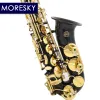 Альт-саксофон MORESKY, черный ми-бемоль Eb, золотые клавиши с футляром, музыкальный инструмент MAS-102