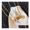 Colliers pendentifs 18 carats or bloc concepteur pendentif colliers pour femmes filles marque de luxe lien chaîne courte tour de cou lettres carrées Geomet Otxbp