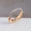 Fashion Vintage Hot Brand Half Diamond Womens Rings Luxe sieraden voor vrouwelijke ontwerper Pure 925 Sterling Silver Lady Party Lock Rings Perfect mooie cadeau Topkwaliteit