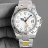U1 Alta Qualidade Casual Mens Watch Exp Dual Time Zone 42mm Pulseira de Aço Inoxidável Mecânica Relógios Automáticos Dedo Brilhante Fas287V