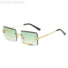 Designer Carti Lunettes de soleil Catier Nouveau style Kajia Mode Sans cadre Coupe Femmes Net Rouge Square Gradient Street Lunettes de tir