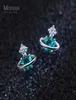Utsökt planet studörhängen för tjejgröna kristallörar 925 Sterling Silver Antialllergy Jewelry Kid 2107076932752