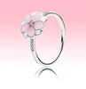 Pink Flowers Womens ring Beautiful Summer Jewelry for P 925 Sterling Silver cz diamond Girl Rings with Original box sets7287414