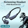 Słuchawki NOWOŚĆ Kości pływackie słuchawki przewodnictwo Bluetooth bezprzewodowe słuchawki 16 GB MP3 muzyka odtwarzacz Wodoodporne douszne słuchawki Fitness Sport zestaw słuchawkowy