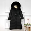 Hooded Coat for Women White Duck Down Jacket Casual Parkas Large Fur Collar Oversize Female Clothing Winter 231226