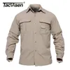 TACVASEN vêtements à séchage rapide pour hommes chemise en nylon léger chemise tactique été amovible à manches longues travail chasse chemises de randonnée 231226