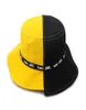 Spring Summer Yellow Black Patchwork Bucket Hats Women Outdoor Foldable Sun Protection Cloth Hat Unisex Travel Sunhat2169519