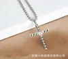 Necklace Jewelry Zircon Cross Chain Necklaces Strings For Women Charm Men Inlaid Imitation Pendant Punk Fashion Design Ladies Anni5908144