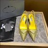 2024 Designer women's classic high spring/summer bow tie women's heels and sandals are very popular Triangle tag have box