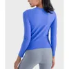 Lu Lu Align Top Gym Ribbed Shirts Sport Women's Long Sleeve Top T-Shirt Sportwear Outdoor Fitness Jogging Leisure Pullover Yoga Lemon ll Woman