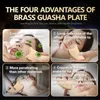 face massage tool gua sha beauty tool eye instrument brass scraping plate beauty instrument Metal massage plate 231225