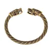 Bracelets de charme Punk sculpté tête de dragon réglable bracelet ouvert pour hommes vintage antique nordique viking ed bracelet de manchette jewe2967