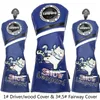 Siranlive snow leopard #1 #3 #5 H Golf Wood Headcovers 3PC/Set 460CC Driver/Fairway Wood/Hybrid PU Leather Head Covers Set 231225