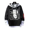 Anime Jujutsu Kaisen for Men Hoodies Satoru Gojo Print Sweatshirts Y2K Ribbon Letter Hoodie Women Patchwork Long Sleeved Clothes