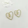 2023 Luxury quality charm Heart shape stud earring with sparkly diamond in 18k gold plated have box stamp PS7407A251i