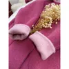 Vestiti invernali per neonate Cappotto rosa baby Autunno inverno Orso Giacca di lana Capispalla lunghi per bambini 231225