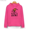 Men's Hoodies Sweatshirts Skiwi Funny Kiwi New Zealand Bird Ski Cartoon Pure Cotton Hoodie Sweater 24 Colors Skiwi Kawaii Aprs Ski Wi Apteryx Q231226