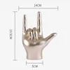 Love You Finger Gesture Statue Figurine Rock On Hand Sculpture Music Gesture Figure for Bedroom Desktop Home Decoration 231225