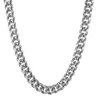 Grand-mère Chic mode argent 316L acier inoxydable 15mm lourd argent bordure hommes chaîne cubaine collier bijoux 7quot40quot5468419