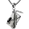 Muziekinstrument saxofoon hanger ketting roestvrij staal hiphop titanium parelketting sieraden kettingen3211697