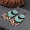 Kolczyki Dangle Vintage Sun Moon Brązowe kropla dla kobiet bohemian etniczna projektant biżuterii estetyczne akcesoria hurtowe