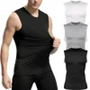 Voor heren Body Shapers Compressieshirts Heren Mouwloos tanktop Afslanken Ondershirt Shaper Training Gymvest Basislaag Atletisch T-shirt Zwart