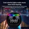 Portable Speakers Colorf Bluetooth 5.0 Speaker Led Digital Clock Music Player Wireless Ball Shape Sound Mini Drop Delivery Electronic Dhzt2