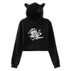 Nicki Nicole Alma Tour Crop Top Hoodie för Girls Streetwear Hip Hop Kawaii Cat Ear Long Sleeve Harajuku beskuren tröja