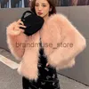 FUR FUR FUA FUAX FUR Rimocy 2023 Fashion Faux Fur Kurtka Kobieta zima długie rękaw V Puszysta płaszcz Kobieta Wysoka jakość przycięta pluszowa płaszcz femme J231226