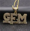 Hip Hop glacé lettre dieu famille argent pendentif collier or argent plaqué hommes Bling bijoux cadeau 9295171