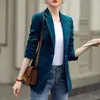 2 Piece Set Women Vintage Corduroy Elegant Office Lady Long Sleeve Business Casual Blazer Jacket Hög midja raka byxor 231225