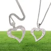 Hollow Heart Hanging Iced Out Bling Charm met Box Chain Necklace Men Women Hip Hop Chains For Jewelry Gift6587065