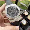 Najlepszy automatyczny mechaniczny zegarek mechaniczny Zegarek Złota Srebrna tarcza 42 mm Klasyczny projekt na rękę Dżentelmen Casual gumowy zegar paska 3264